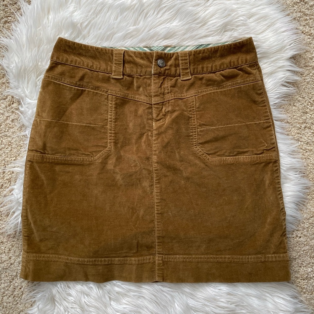 {Athleta} Washed Velvet Pencil Skirt in Tan - Women's 8